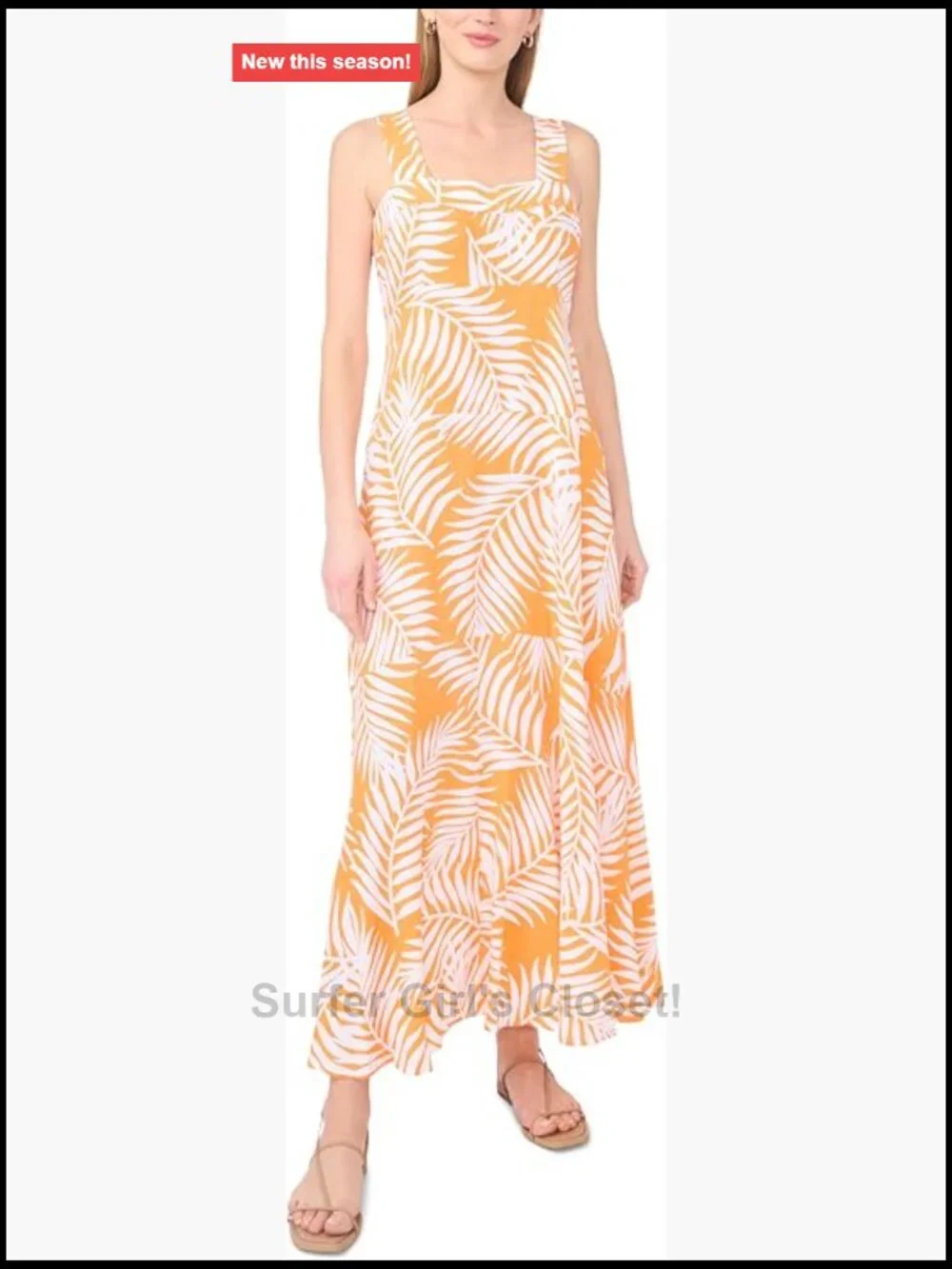 Sleeveless Square Neck Tiered Maxi Dress Rayon